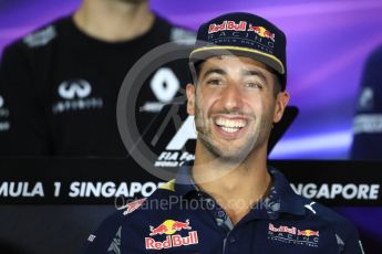 World © Octane Photographic Ltd. F1 Singapore GP FIA Drivers’ Press Conference, Marina Bay Circuit, Singapore. Thursday 15th September 2016. Red Bull Racing – Daniel Ricciardo. Digital Ref :1714LB1D8774