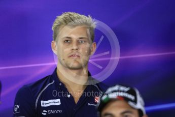 World © Octane Photographic Ltd. F1 Singapore GP FIA Drivers’ Press Conference, Marina Bay Circuit, Singapore. Thursday 15th September 2016. Sauber F1 Team – Marcus Ericsson. Digital Ref :1714LB1D8808