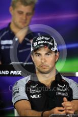 World © Octane Photographic Ltd. F1 Singapore GP FIA Drivers’ Press Conference, Marina Bay Circuit, Singapore. Thursday 15th September 2016. Sahara Force India - Sergio Perez. Digital Ref :1714LB1D8827