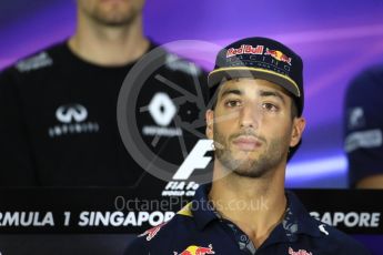 World © Octane Photographic Ltd. F1 Singapore GP FIA Drivers’ Press Conference, Marina Bay Circuit, Singapore. Thursday 15th September 2016. Red Bull Racing – Daniel Ricciardo. Digital Ref :1714LB1D8835