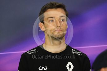 World © Octane Photographic Ltd. F1 Singapore GP FIA Drivers’ Press Conference, Marina Bay Circuit, Singapore. Thursday 15th September 2016. Renault Sport F1 Team – Jolyon Palmer. Digital Ref :1714LB1D8845