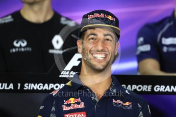 World © Octane Photographic Ltd. F1 Singapore GP FIA Drivers’ Press Conference, Marina Bay Circuit, Singapore. Thursday 15th September 2016. Red Bull Racing – Daniel Ricciardo. Digital Ref :1714LB1D8854