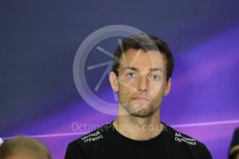 World © Octane Photographic Ltd. F1 Singapore GP FIA Drivers’ Press Conference, Marina Bay Circuit, Singapore. Thursday 15th September 2016. Renault Sport F1 Team – Jolyon Palmer. Digital Ref :1714LB1D8909