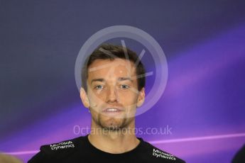 World © Octane Photographic Ltd. F1 Singapore GP FIA Drivers’ Press Conference, Marina Bay Circuit, Singapore. Thursday 15th September 2016. Renault Sport F1 Team – Jolyon Palmer. Digital Ref :1714LB1D8931