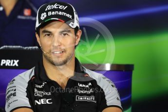 World © Octane Photographic Ltd. F1 Singapore GP FIA Drivers’ Press Conference, Marina Bay Circuit, Singapore. Thursday 15th September 2016. Sahara Force India - Sergio Perez. Digital Ref :1714LB1D9020