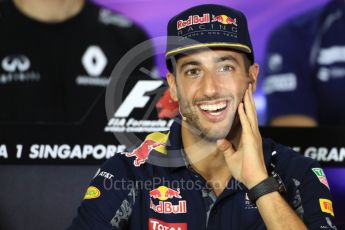 World © Octane Photographic Ltd. F1 Singapore GP FIA Drivers’ Press Conference, Marina Bay Circuit, Singapore. Thursday 15th September 2016. Red Bull Racing – Daniel Ricciardo. Digital Ref :1714LB1D9045