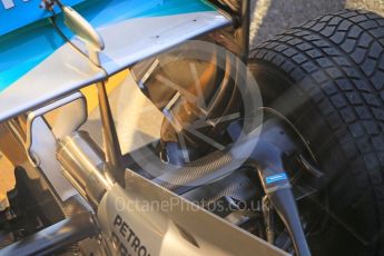 World © Octane Photographic Ltd. Mercedes AMG Petronas W07 Hybrid rear suspension detail. Friday 13th May 2016, F1 Spanish GP, Circuit de Barcelona Catalunya, Spain. Digital Ref :1537CB1D6608