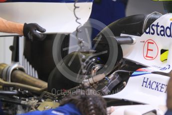 World © Octane Photographic Ltd. Williams Martini Racing, Williams Mercedes FW38 – Engine. Friday 13th May 2016, F1 Spanish GP Post Practice 1 Pitlane, Circuit de Barcelona Catalunya, Spain. Digital Ref :1537LB1L7717