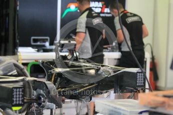 World © Octane Photographic Ltd. Sahara Force India VJM09 - gearbox and rear suspension. Friday 13th May 2016, F1 Spanish GP Post Practice 2 Pitlane, Circuit de Barcelona Catalunya, Spain. Digital Ref :1537LB1L8897