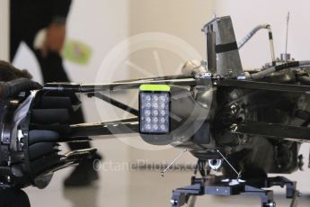 World © Octane Photographic Ltd. McLaren Honda MP4-31 – gearbox and rear suspension. Friday 13th May 2016, F1 Spanish GP Post Practice 2 Pitlane, Circuit de Barcelona Catalunya, Spain. Digital Ref :1537LB1L8917