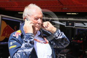 World © Octane Photographic Ltd. Red Bull Racing – Dr. Helmut Marko. Friday 13th May 2016, F1 Spanish GP Post Practice 1 Pitlane, Circuit de Barcelona Catalunya, Spain. Digital Ref :1537LB7D6677
