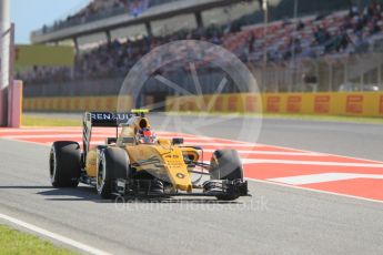 World © Octane Photographic Ltd. Renault Sport F1 Team RS16 Reserve Driver – Esteban Ocon. Friday 13th May 2016, F1 Spanish GP - Practice 1, Circuit de Barcelona Catalunya, Spain. Digital Ref : 1536CB1D6856