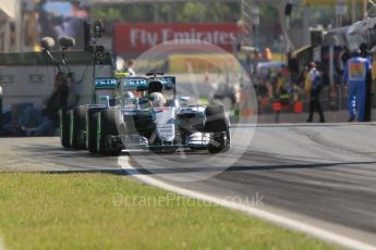World © Octane Photographic Ltd. Mercedes AMG Petronas W07 Hybrid – Lewis Hamilton. Friday 13th May 2016, F1 Spanish GP - Practice 1, Circuit de Barcelona Catalunya, Spain. Digital Ref : 1536CB1D7069