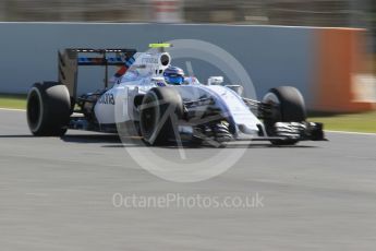 World © Octane Photographic Ltd. Williams Martini Racing, Williams Mercedes FW38 – Valtteri Bottas. Friday 13th May 2016, F1 Spanish GP - Practice 1, Circuit de Barcelona Catalunya, Spain. Digital Ref : 1536CB1D7398