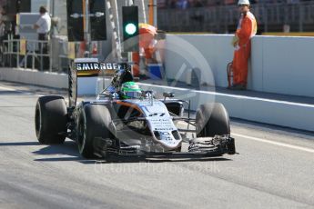 World © Octane Photographic Ltd. Sahara Force India VJM09 - Nico Hulkenberg. Friday 13th May 2016, F1 Spanish GP - Practice 1, Circuit de Barcelona Catalunya, Spain. Digital Ref : 1536CB1D7466