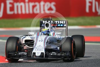 World © Octane Photographic Ltd. Williams Martini Racing, Williams Mercedes FW38 – Felipe Massa. Friday 13th May 2016, F1 Spanish GP - Practice 1, Circuit de Barcelona Catalunya, Spain. Digital Ref : 1536LB1D3908