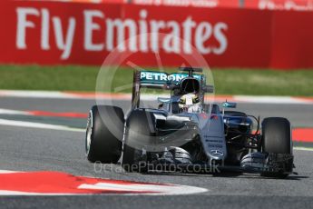 World © Octane Photographic Ltd. Mercedes AMG Petronas W07 Hybrid – Lewis Hamilton. Friday 13th May 2016, F1 Spanish GP - Practice 1, Circuit de Barcelona Catalunya, Spain. Digital Ref : 1536LB1D4026