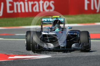 World © Octane Photographic Ltd. Mercedes AMG Petronas W07 Hybrid – Nico Rosberg. Friday 13th May 2016, F1 Spanish GP - Practice 1, Circuit de Barcelona Catalunya, Spain. Digital Ref : 1536LB1D4064