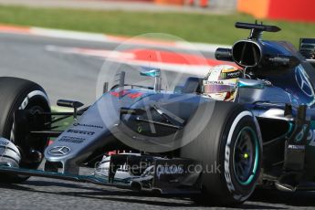 World © Octane Photographic Ltd. Mercedes AMG Petronas W07 Hybrid – Lewis Hamilton. Friday 13th May 2016, F1 Spanish GP - Practice 1, Circuit de Barcelona Catalunya, Spain. Digital Ref : 1536LB1D4080