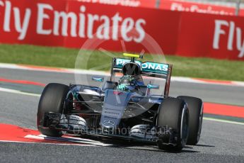 World © Octane Photographic Ltd. Mercedes AMG Petronas W07 Hybrid – Nico Rosberg. Friday 13th May 2016, F1 Spanish GP - Practice 1, Circuit de Barcelona Catalunya, Spain. Digital Ref : 1536LB1D4087