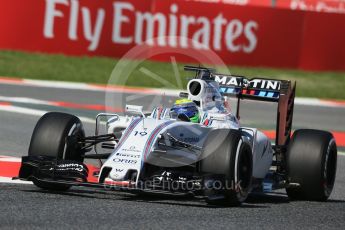 World © Octane Photographic Ltd. Williams Martini Racing, Williams Mercedes FW38 – Felipe Massa. Friday 13th May 2016, F1 Spanish GP - Practice 1, Circuit de Barcelona Catalunya, Spain. Digital Ref : 1536LB1D4257