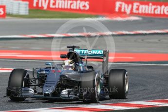World © Octane Photographic Ltd. Mercedes AMG Petronas W07 Hybrid – Lewis Hamilton. Friday 13th May 2016, F1 Spanish GP - Practice 1, Circuit de Barcelona Catalunya, Spain. Digital Ref : 1536LB1D4684