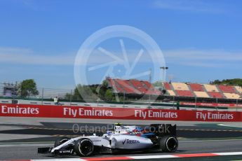 World © Octane Photographic Ltd. Williams Martini Racing, Williams Mercedes FW38 – Valtteri Bottas. Friday 13th May 2016, F1 Spanish GP - Practice 1, Circuit de Barcelona Catalunya, Spain. Digital Ref : 1536LB5D3110