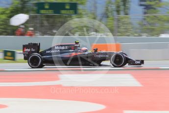 World © Octane Photographic Ltd. McLaren Honda MP4-31 – Jenson Button. Friday 13th May 2016, F1 Spanish GP Practice 2, Circuit de Barcelona Catalunya, Spain. Digital Ref : 1539CB1D8435