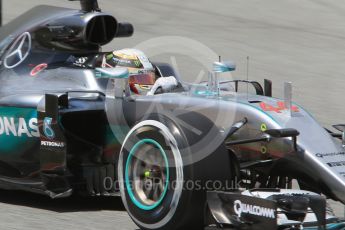 World © Octane Photographic Ltd. Mercedes AMG Petronas W07 Hybrid – Lewis Hamilton. Friday 13th May 2016, F1 Spanish GP Practice 2, Circuit de Barcelona Catalunya, Spain. Digital Ref : 1539CB1D8505