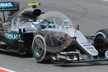 World © Octane Photographic Ltd. Mercedes AMG Petronas W07 Hybrid – Nico Rosberg. Friday 13th May 2016, F1 Spanish GP Practice 2, Circuit de Barcelona Catalunya, Spain. Digital Ref : 1539CB1D8508