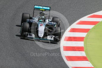 World © Octane Photographic Ltd. Mercedes AMG Petronas W07 Hybrid – Nico Rosberg. Friday 13th May 2016, F1 Spanish GP Practice 2, Circuit de Barcelona Catalunya, Spain. Digital Ref : 1539LB1D4911