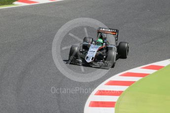 World © Octane Photographic Ltd. Sahara Force India VJM09 - Nico Hulkenberg. Friday 13th May 2016, F1 Spanish GP Practice 2, Circuit de Barcelona Catalunya, Spain. Digital Ref : 1539LB1D4916