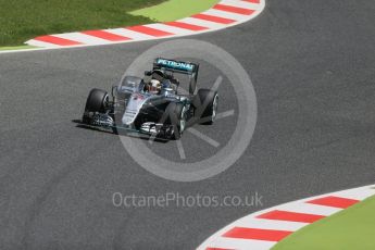 World © Octane Photographic Ltd. Mercedes AMG Petronas W07 Hybrid – Lewis Hamilton. Friday 13th May 2016, F1 Spanish GP Practice 2, Circuit de Barcelona Catalunya, Spain. Digital Ref : 1539LB1D4978