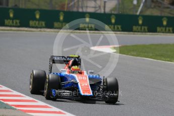 World © Octane Photographic Ltd. Manor Racing MRT05 – Rio Haryanto. Friday 13th May 2016, F1 Spanish GP Practice 2, Circuit de Barcelona Catalunya, Spain. Digital Ref : 1539LB1D5321