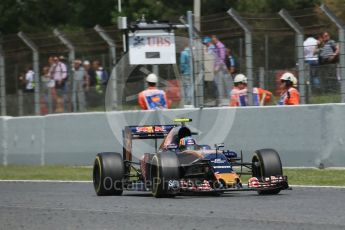 World © Octane Photographic Ltd. Scuderia Toro Rosso STR11 – Carlos Sainz. Friday 13th May 2016, F1 Spanish GP Practice 2, Circuit de Barcelona Catalunya, Spain. Digital Ref : 1539LB1D5425