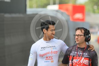 World © Octane Photographic Ltd. Pertamina Campos Racing - GP2/11 – Sean Gelael. Friday 13th May 2016, GP2 Practice, Circuit de Barcelona Catalunya, Spain. Digital Ref :1538CB1D7579