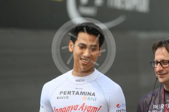 World © Octane Photographic Ltd. Pertamina Campos Racing - GP2/11 – Sean Gelael. Friday 13th May 2016, GP2 Practice, Circuit de Barcelona Catalunya, Spain. Digital Ref :1538CB1D7582