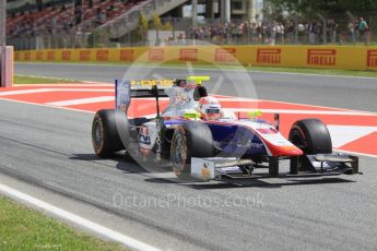 World © Octane Photographic Ltd. Trident - GP2/11 – Luca Ghiotto. Friday 13th May 2016, GP2 Practice, Circuit de Barcelona Catalunya, Spain. Digital Ref :1538CB1D7982