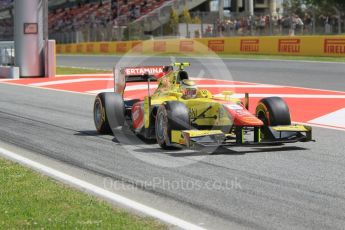 World © Octane Photographic Ltd. Pertamina Campos Racing - GP2/11 – Sean Gelael. Friday 13th May 2016, GP2 Practice, Circuit de Barcelona Catalunya, Spain. Digital Ref :1538CB1D7988