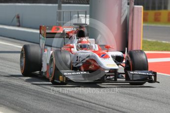 Matsushita. Friday 13th May 2016, GP2 Practice, Circuit de Barcelona Catalunya, Spain. Digital Ref :1538CB1D8017