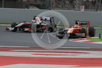 World © Octane Photographic Ltd. Racing Engineering - GP2/11 – Norman Nato and Rapax – Gustav Malja. Friday 13th May 2016, GP2 Qualifying, Circuit de Barcelona Catalunya, Spain. Digital Ref :1541CB7D6881