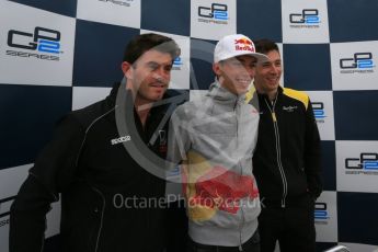 World © Octane Photographic Ltd. PREMA Racing - Pierre Gasly, Norman Nato - Racing Engineering and Alex Lynn - DAMS. Friday 13th May 2016, Post GP2 Qualifying Press Conference, Circuit de Barcelona Catalunya, Spain. Digital Ref : 1541LB5D3757