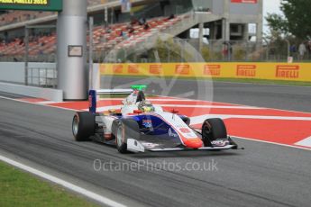 World © Octane Photographic Ltd. Trident – GP3/16 – Sandy Stuvik. Friday 13th May 2016, GP3 Practice, Circuit de Barcelona Catalunya, Spain. Digital Ref :1540CB1D9063