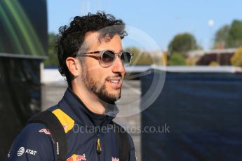 World © Octane Photographic Ltd. Red Bull Racing RB12 – Daniel Ricciardo. Saturday 14th May 2016, F1 Spanish GP Paddock, Circuit de Barcelona Catalunya, Spain. Digital Ref :1544LB1D5753