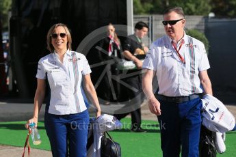 World © Octane Photographic Ltd. Williams Martini Racing Deputy Team Principal – Claire Williams. Saturday 14th May 2016, F1 Spanish GP Paddock, Circuit de Barcelona Catalunya, Spain. Digital Ref :1544LB1D5836