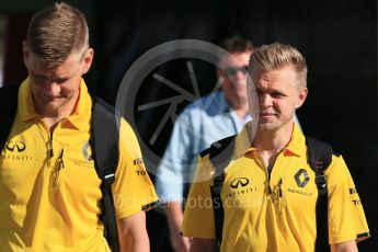 World © Octane Photographic Ltd. Renault Sport F1 Team RS16 - Kevin Magnussen. Saturday 14th May 2016, F1 Spanish GP Paddock, Circuit de Barcelona Catalunya, Spain. Digital Ref :1544LB1D5888