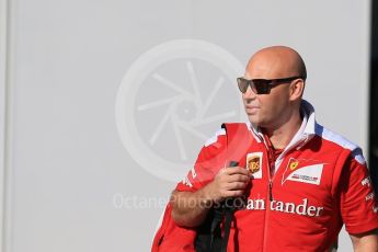 World © Octane Photographic Ltd. Scuderia Ferrari – Jock Clear. Saturday 14th May 2016, F1 Spanish GP Paddock, Circuit de Barcelona Catalunya, Spain. Digital Ref : 1544LB1D5944