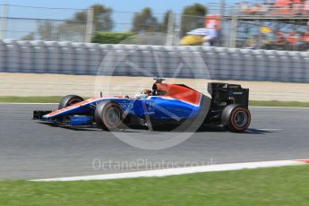 World © Octane Photographic Ltd. Manor Racing MRT05 - Pascal Wehrlein. Saturday 14th May 2016, F1 Spanish GP Practice 3, Circuit de Barcelona Catalunya, Spain. Digital Ref :