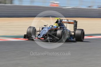 World © Octane Photographic Ltd. Sahara Force India VJM09 - Sergio Perez. Saturday 14th May 2016, F1 Spanish GP Practice 3, Circuit de Barcelona Catalunya, Spain. Digital Ref :