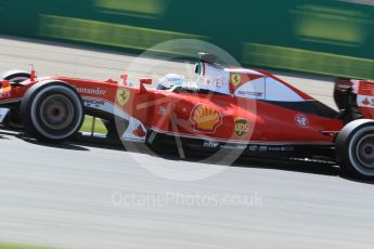 World © Octane Photographic Ltd. Scuderia Ferrari SF16-H – Sebastian Vettel. Saturday 14th May 2016, F1 Spanish GP Practice 3, Circuit de Barcelona Catalunya, Spain. Digital Ref : 1545CB1D9460